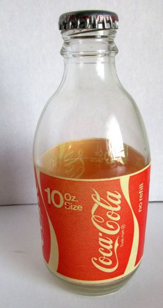 Coca Cola Bottle 1970/80 ' s Sticker Label First Twist Off Cap? 10 oz.  No Refill 4