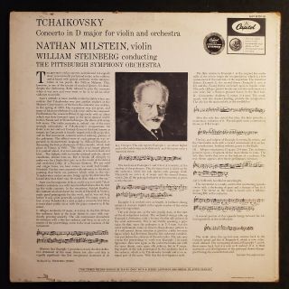 NATHAN MILSTEIN TCHAIKOVSKY VIOLIN CONCERTO ORIG U.  S.  Capitol SP8512 (STRONG) EX 4