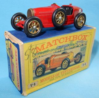 Matchbox Type 35 Bugatti Y6 - 2 Models Of Yesteryear Moy Nr In Nr D3 Box