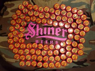 100 Shiner Beer Bottle Ram Caps Good For Crafts/mancave