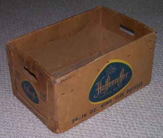 Vintage Haffenreffer Lager Beer King Size Bottles Cardboard Wire Crate Box Case
