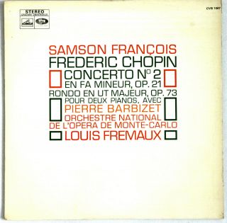 Emi Cvb 1067 Chopin Piano Cto No 2 Samson Francois Fremaux Barbizet Nm,