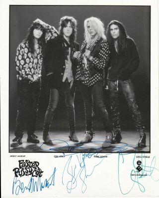 FASTER PUSSYCAT Near Unplayed 1987 White label Promo LP,  autographed 8x10 4