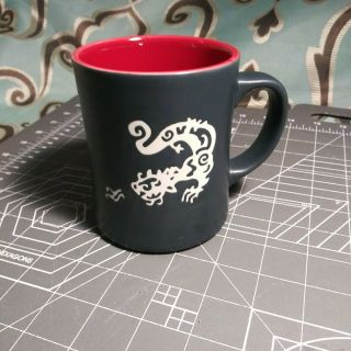 Starbucks Komodo Dragon Mug Black Red Interior 2011 Bone China Coffee Mug