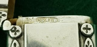 Antique Hallmarked 1896 CS TBs Solid Sterling Silver Vesta Case with Matches 4