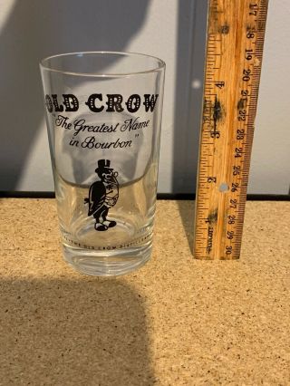Vintage Old Crow Bourbon Glass 4.  5” Kentucky Barware Htf Rare
