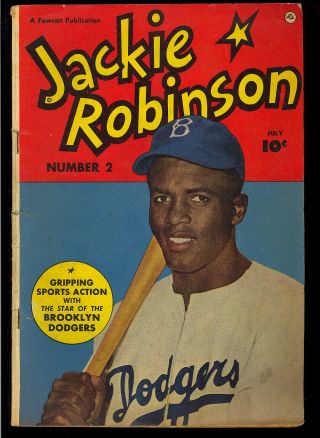 Jackie Robinson 2 Photo Cover Golden Age Fawcett Comic 1950 Gd,