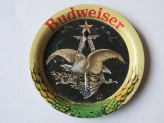 Metal Beer Coaster ^ Anheuser - Busch Brewing Co St Louis Eagle & Flag Scene