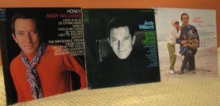 3 Andy Williams Lps: All Unplayed.  1962,  67 & 68.  (all)