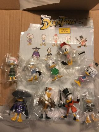 Disney Ducktales " Money Stacks " Mini Figures Complete Set Of 9 Darkwing,  Scrooge