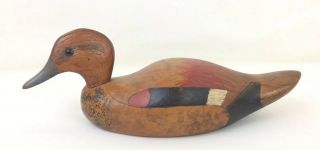 9” Godwall Drake Hand Carved Painted Wood Duck “decoy” Glass Eyes 1981 J.  Buck