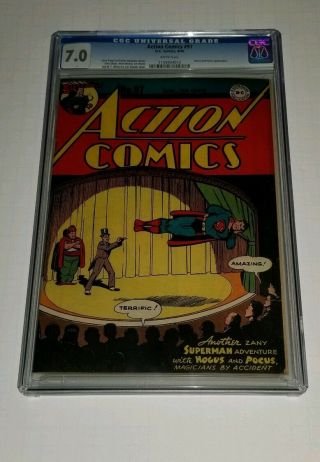 Cgc 7.  0 Action Comics 97 Superman Cover.  1946.  White Pages.  Ga Dc Comics