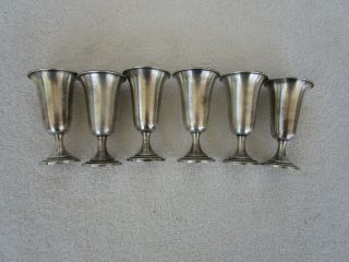 Antique/vintage [ Sterling Silver ] Cordial / Shot Goblets [3 - 1/8 " ] [set Of 6]