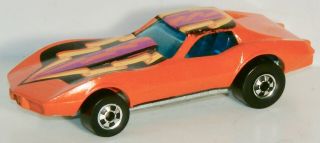 Hot Wheels Blackwall 9241 Orange 1976 Corvette Stingray Made In Hong Kong 1980