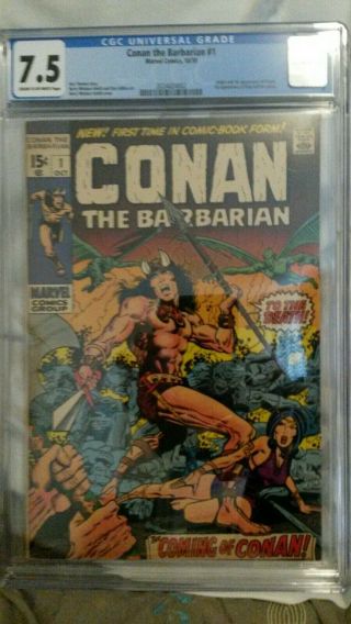 Conan The Barbarian 1 Cgc 7.  5 1st App & Origin Conan Key Marvel Comic Book