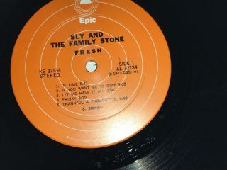 1st press reviewer promo.  Unplayed SLY AND THE FAMILY STONE FRESH LP VINYL EPIC 5