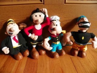 Popeye Olive Oyl Brutus Wimpy 1999 Stuffins King Feature Hearst Vintage
