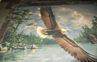 James Hautman Cranston Fabric Panel Soaring Eagle Backdrop 35 x 44 2