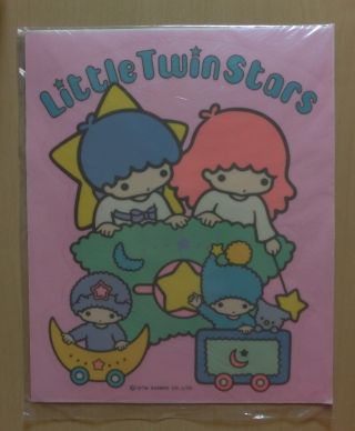 1976 Vintage Sanrio Little Twin Stars Big Sticker Made In Japan