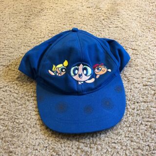 Vintage Powerpuff Girls Snapback Hat Adjustable Cartoon Network Blue Youth