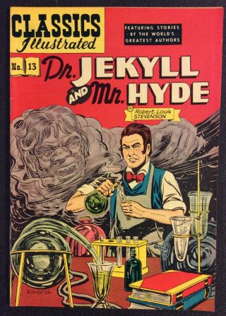 Classics Illustrated 13 Comic Dr Jekyll & Mr Hyde Robert Stevenson Vf Gilberton