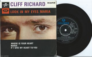 Cliff Richard Ep:look In My Eyes Maria:uk Columbia:popcorn