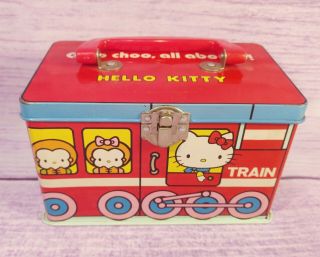 1976 Sanrio Hello Kitty Train Metal Lunch Box Lunchbox Japan Vintage Choo Choo