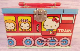 1976 Sanrio Hello Kitty Train Metal Lunch Box Lunchbox Japan Vintage Choo Choo 2