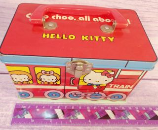 1976 Sanrio Hello Kitty Train Metal Lunch Box Lunchbox Japan Vintage Choo Choo 3