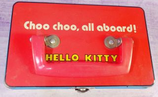 1976 Sanrio Hello Kitty Train Metal Lunch Box Lunchbox Japan Vintage Choo Choo 4