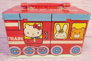 1976 Sanrio Hello Kitty Train Metal Lunch Box Lunchbox Japan Vintage Choo Choo 6
