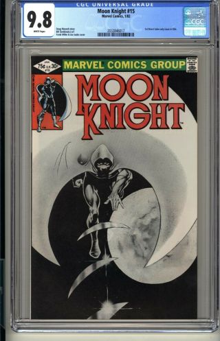 Moon Knight 15 Cgc 9.  8 Wp Nm/mt Marvel 1/82 Frank Miller Sienkiewicz (vol 1)
