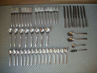 52 Pc Set Wm.  Rogers & Son Is Exquisite Silverplate Flatware Service For 8,