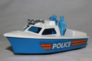 Matchbox Superfast 52 Police Launch Boat,  W/ Air Horns,  1