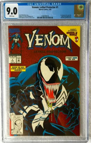 Cgc 9.  0 Venom: Lethal Protector 1.  1st Venom In Own Title.  Spider - Man.