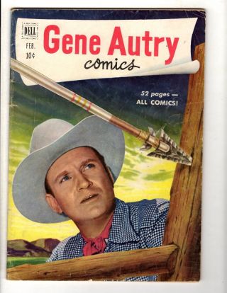 Gene Autry Comics 48 Vg/fn Dell Golden Age Comic Book Western Photo Cover Jl10