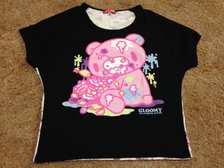 Euc - Gloomy The Naughty Grizzly Bear - Pastel Graphic Tee - Size M