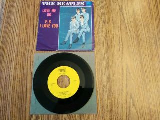 The Beatles “love Me Do” 1964 Picture Sleeve & 7” Record Vg Cond Usa