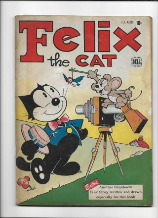 Felix The Cat 1 [1948 Gd - Vg] Dell Comics " Misdeal " Gun Cover