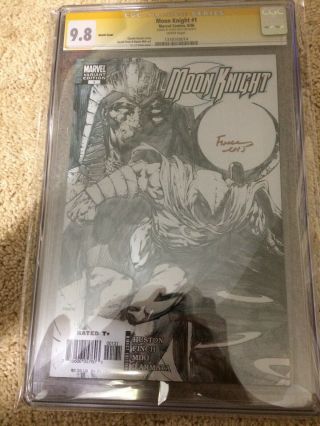 Moon Knight 1 Cgc 9.  8 Sketch Variant Signed By David Finch