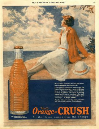 Orange Crush - Lady On The Beach - Large Bottle - 1926 Advertisement