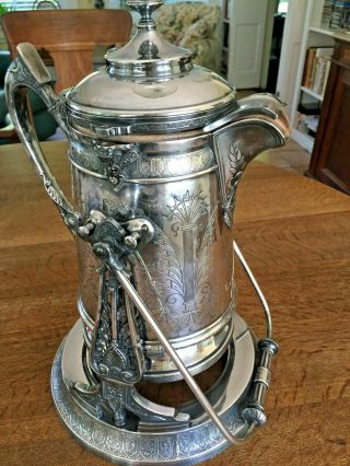 Antique Reed & Barton Large Silverplate Coffee/tea Server With Stand