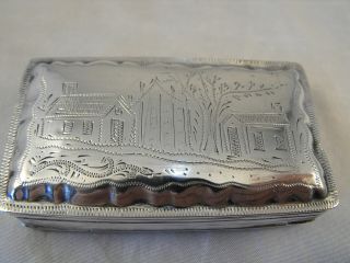 Solid Silver Dutch Snuff Or Tobacco Box,  1849