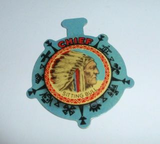 Vintage Raisin Bran Post Cereal Premium Badge Chief Sitting Bull