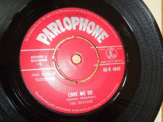 7 " Uk Vinyl Single - The Beatles - Love Me Do/ps I Love You - Red Label Par