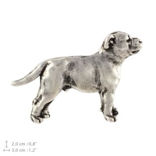 Staffordshire Bull Terrier Body,  Silver Covered Pin,  Art Dog Usa
