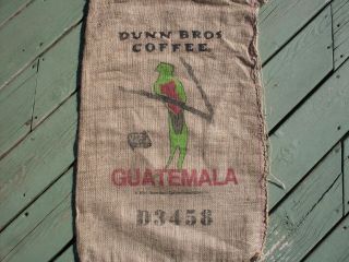 Burlap Coffee Bag,  Dunn Bros Gunny Sack,  Guatemala Bird,  Advertising,  Home Decor