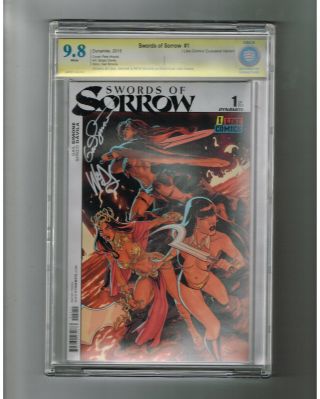 Swords Of Sorrow 1 Cbcs 9.  8 Ltd To 500 Cover Signed By Gail Simone & Pete Woods
