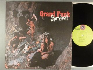 Grand Funk Railroad Survival Hard Rock With Cave Man Inserts