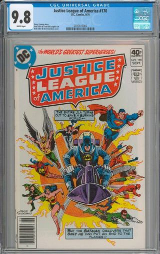 Justice League Of America 170 Cgc 9.  8 Nm/mt White Pages